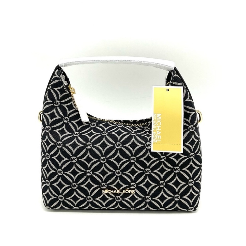 Michael Kors Ember Small Logo Jacquard Messenger Bag Black